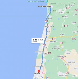 map akko rosh hanikra