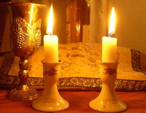 challah wine candles
