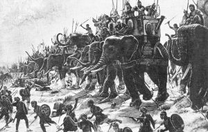 elephants battle scene